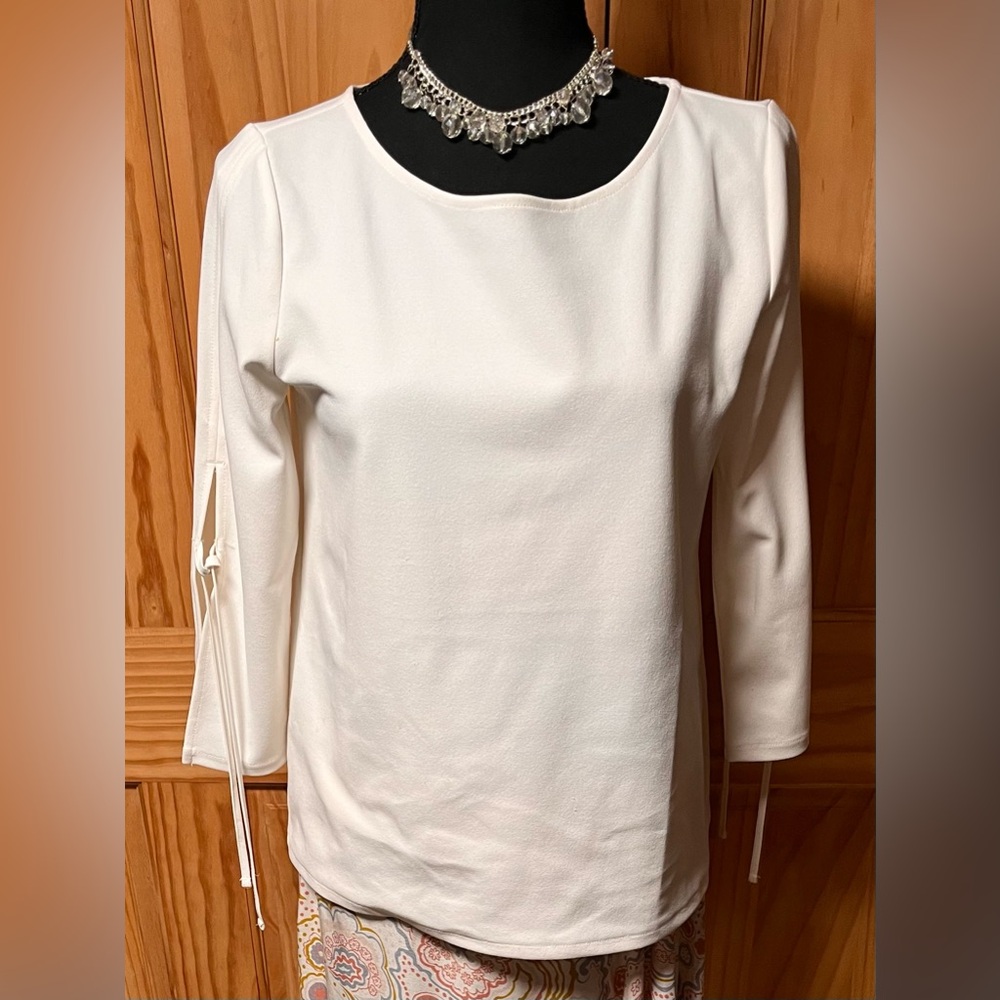 Ann Taylor White Long Sleeve Blouse
